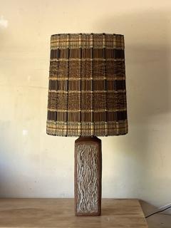 Maria Kipp Large Textured Terracotta Lamp with Impeccable Maria Kipp Woven Shade - 4756527