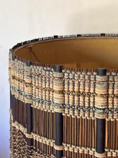 Maria Kipp Large Textured Terracotta Lamp with Impeccable Maria Kipp Woven Shade - 4756533