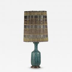 Maria Kipp Monumental Glazed Ceramic Lamp with Rare Woven Shade by Maria Kipp - 3854911