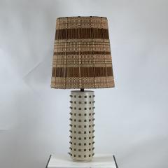 Maria Kipp Studded Cream Leather Table Lamp with Original Maria Kipp Shade - 4131597