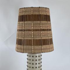 Maria Kipp Studded Cream Leather Table Lamp with Original Maria Kipp Shade - 4131600