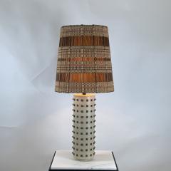 Maria Kipp Studded Cream Leather Table Lamp with Original Maria Kipp Shade - 4131601