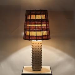 Maria Kipp Studded Cream Leather Table Lamp with Original Maria Kipp Shade - 4131602