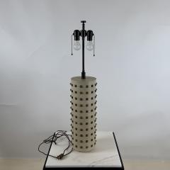 Maria Kipp Studded Cream Leather Table Lamp with Original Maria Kipp Shade - 4131605
