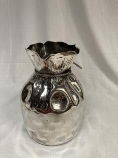 Maria Pergay 1970s Silver plated bursary vase in the style of Maria Pergay - 3717828