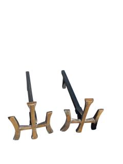 Maria Pergay 1970s bronze andirons in the style of Maria Pergay - 4512970