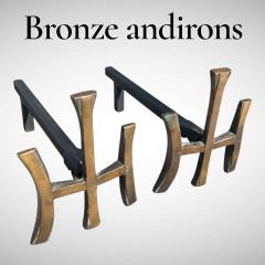 Maria Pergay 1970s bronze andirons in the style of Maria Pergay - 4512973