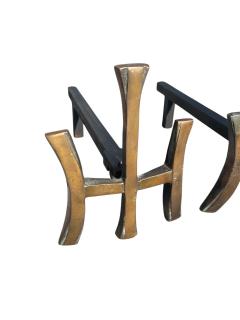 Maria Pergay 1970s bronze andirons in the style of Maria Pergay - 4512975
