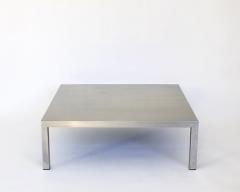 Maria Pergay MARIA PERGAY SQUARE MATTE STAINLESS STEEL COFFEE TABLE - 2843084