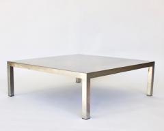 Maria Pergay MARIA PERGAY SQUARE MATTE STAINLESS STEEL COFFEE TABLE - 2843088