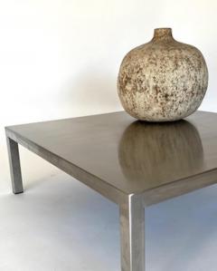 Maria Pergay MARIA PERGAY SQUARE MATTE STAINLESS STEEL COFFEE TABLE - 2843089