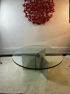 Maria Pergay MODERNIST ALUMINUM AND GLASS COFFEE TABLE - 2809934