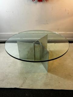 Maria Pergay MODERNIST ALUMINUM AND GLASS COFFEE TABLE - 2809967