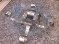 Maria Pergay MODERNIST METAL CURL DESIGN COFFEE TABLE IN THE MANNER OF MARIA PERGAY - 3355565