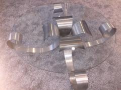 Maria Pergay MODERNIST METAL CURL DESIGN COFFEE TABLE IN THE MANNER OF MARIA PERGAY - 3355566