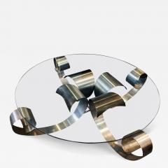 Maria Pergay MODERNIST METAL CURL DESIGN COFFEE TABLE IN THE MANNER OF MARIA PERGAY - 3360479