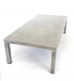 Maria Pergay Maria Pergay Created With Marina Varenne Brushed Stainless Steel Coffee Table - 1288797