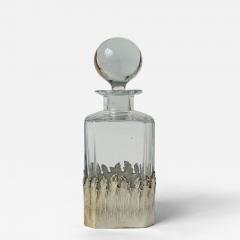 Maria Pergay Maria Pergay Glass Decanter with Bord Flammes Decoration in Silvered Brass 1960 - 3867102