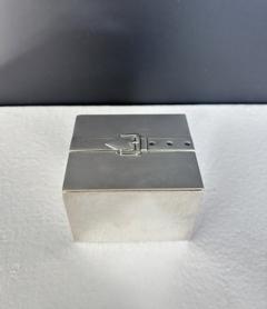 Maria Pergay Maria Pergay Silverplate Small Box with Buckle Motif France c1970 - 4390224
