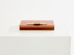 Maria Pergay Maria Pergay for Herm s Paris red lacquer brass jewellery box 1970 - 3705613