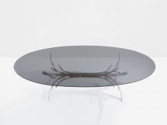 Maria Pergay Maria Pergay polished steel and brass dining table Gerbe 1970 - 4095156