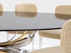 Maria Pergay Maria Pergay polished steel and brass dining table Gerbe 1970 - 4095158