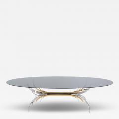 Maria Pergay Maria Pergay polished steel and brass dining table Gerbe 1970 - 4097583