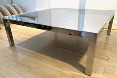 Maria Pergay Maria Pergay square polished shiny steel coffee table - 2688326