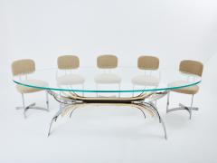 Maria Pergay Maria Pergay steel and brass dining table Gerbe 1970 - 3487315