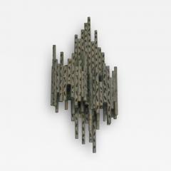 Maria Pergay Pair of French Mid Century Modern Perforated Iron Sconces Attr Maria Pergay - 1832949