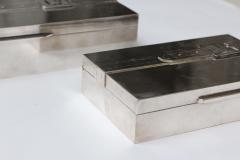 Maria Pergay Set of Two Belt Buckle Silver Plate Boxes - 542947