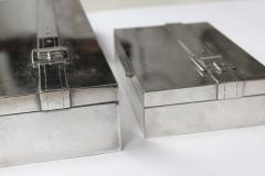 Maria Pergay Set of Two Belt Buckle Silver Plate Boxes - 542949