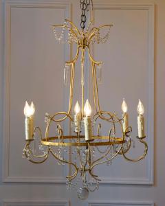 Maria Teresa Gilt Iron and Crystal Chandelier Italy Mid 18th Century - 4402396