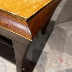 Maria Teresa Mendez 1960s Neoclassical Hand Painted Side Tables Mahogany Goatskin - 3555567