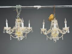 Maria Theresa Style Venetian Chandeliers Crystal Brass Italy 1960s - 4469652