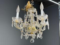 Maria Theresa Style Venetian Chandeliers Crystal Brass Italy 1960s - 4469653