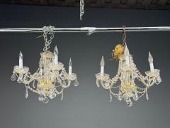 Maria Theresa Style Venetian Chandeliers Crystal Brass Italy 1960s - 4469655