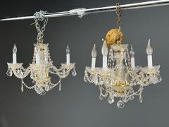 Maria Theresa Style Venetian Chandeliers Crystal Brass Italy 1960s - 4469656