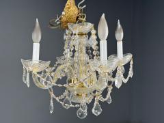 Maria Theresa Style Venetian Chandeliers Crystal Brass Italy 1960s - 4469657