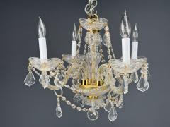 Maria Theresa Style Venetian Chandeliers Crystal Brass Italy 1960s - 4469660