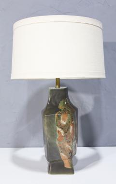 Marianna Von Allesch Marianna von Allesch Ceramic Table Lamp with Etching on Two Corners Signed - 2751869