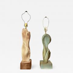 Marianna Von Allesch Marianna von Allesch Pair of Complimentary Ceramic Mid Century Table Lamps - 2519627