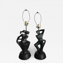 Marianna Von Allesch Spectacular Pair of Marianna von Allesch Cubism Male Female Lamp Rima - 1601926