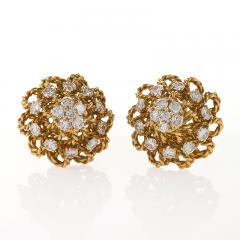 Marianne Ostier Marianne Ostier Mid 20th Century Diamond and Gold Earrings - 202079