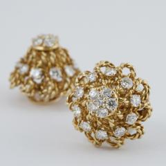 Marianne Ostier Marianne Ostier Mid 20th Century Diamond and Gold Earrings - 202083