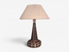 Marianne Starck Large Table Lamps Brown Stoneware Denmark 1960s - 4793855