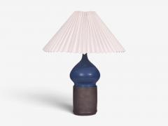 Marianne Starck Table Lamp Blue and Brown Stoneware Denmark 1960s - 4802730
