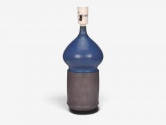 Marianne Starck Table Lamp Blue and Brown Stoneware Denmark 1960s - 4802731