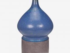 Marianne Starck Table Lamp Blue and Brown Stoneware Denmark 1960s - 4802733
