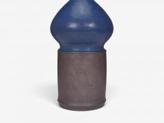 Marianne Starck Table Lamp Blue and Brown Stoneware Denmark 1960s - 4802734